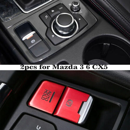 Set of 2 Button Cover Trims for Mazda 3 6 CX-5 Aluminum Alloy
