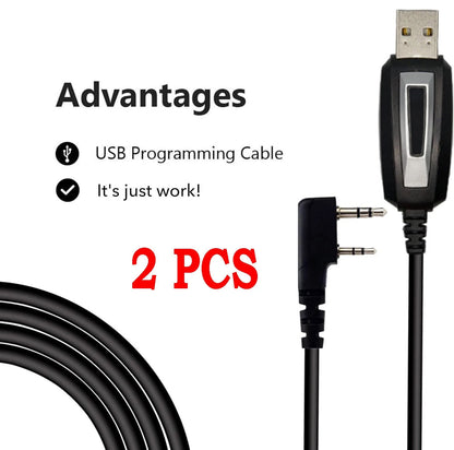 2PC USB Programming Cable for UV-5R 5RA 5RE Series