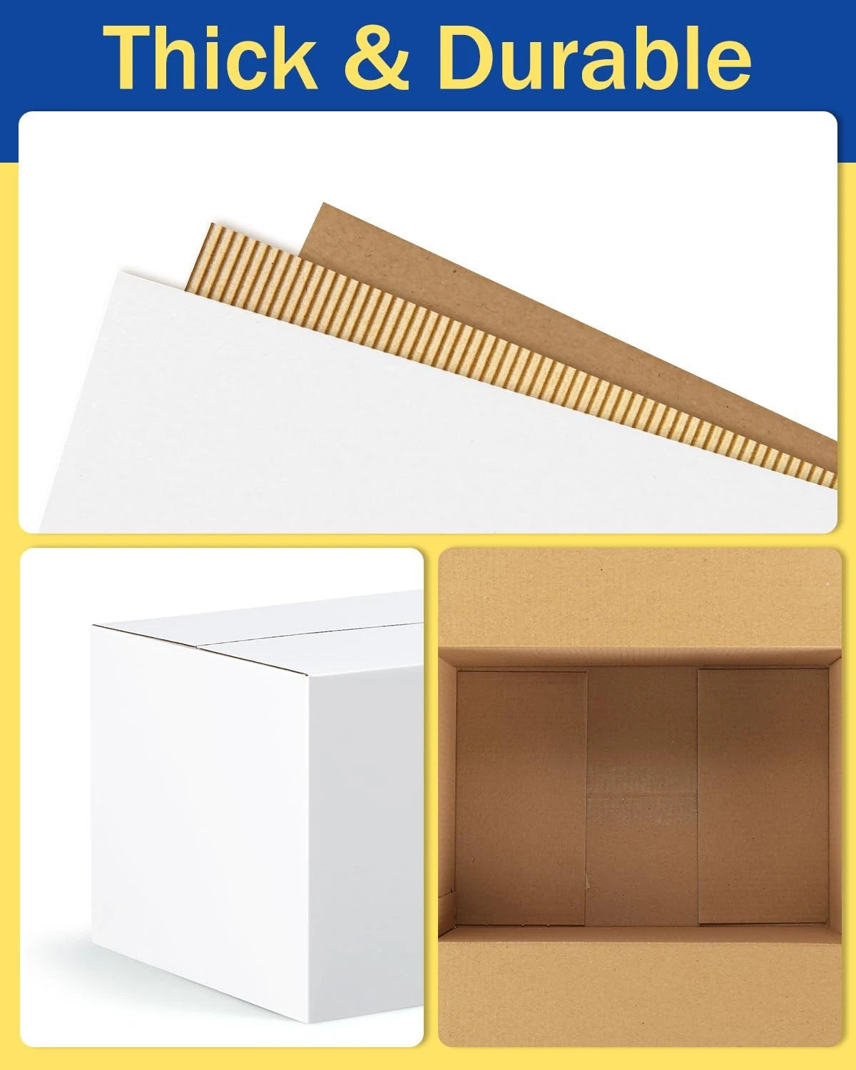 Set of 3 Poever Storage Bins (8x6x4, 9x6x4, 10x7x5) - White
