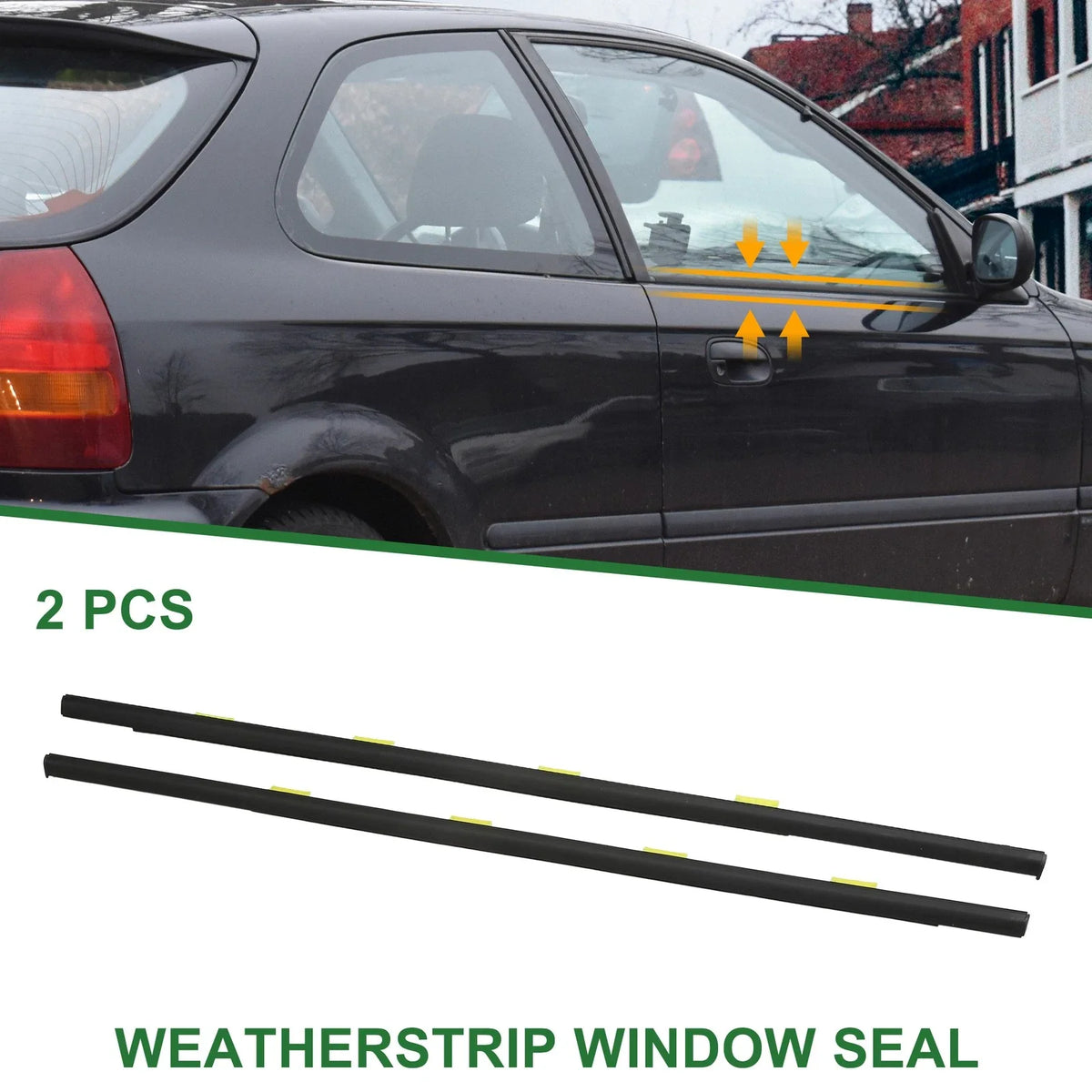 2pcs Rear Weatherstrip Window Seal No. 72950S04003 for Honda Civic 