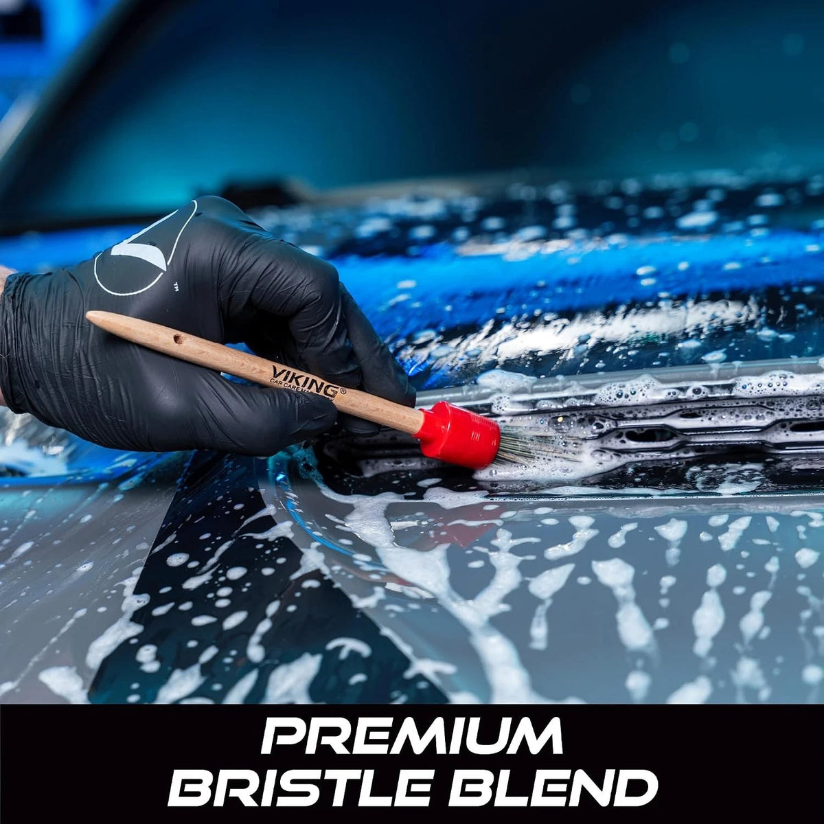 Set of 4 Car Detailing Brushes for Car Cleaning Kit - Super-Soft Bristles