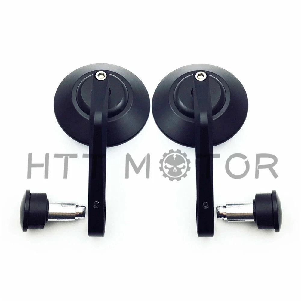 CNC Black 3" Bar End Mirrors for Harley Triumph Victory Motorcycle (1" Handlebar)