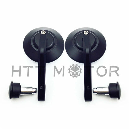 CNC Black 3" Bar End Mirrors for Harley Triumph Victory Motorcycle (1" Handlebar)