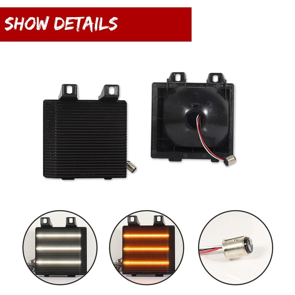 Smoke Switchback LED DRL Corner Signal Lights for Chevy GMC Pickup Truck