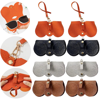 2X Soft PU Leather Eyeglasses Case Pouch for Sunglasses Reading Glasses