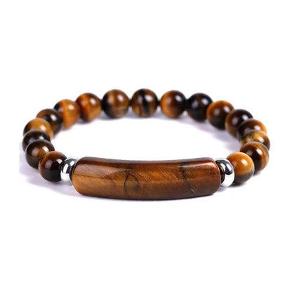 8mm Tiger Eye Stretch Bangle Bracelet - Natural Gemstone Healing Stone
