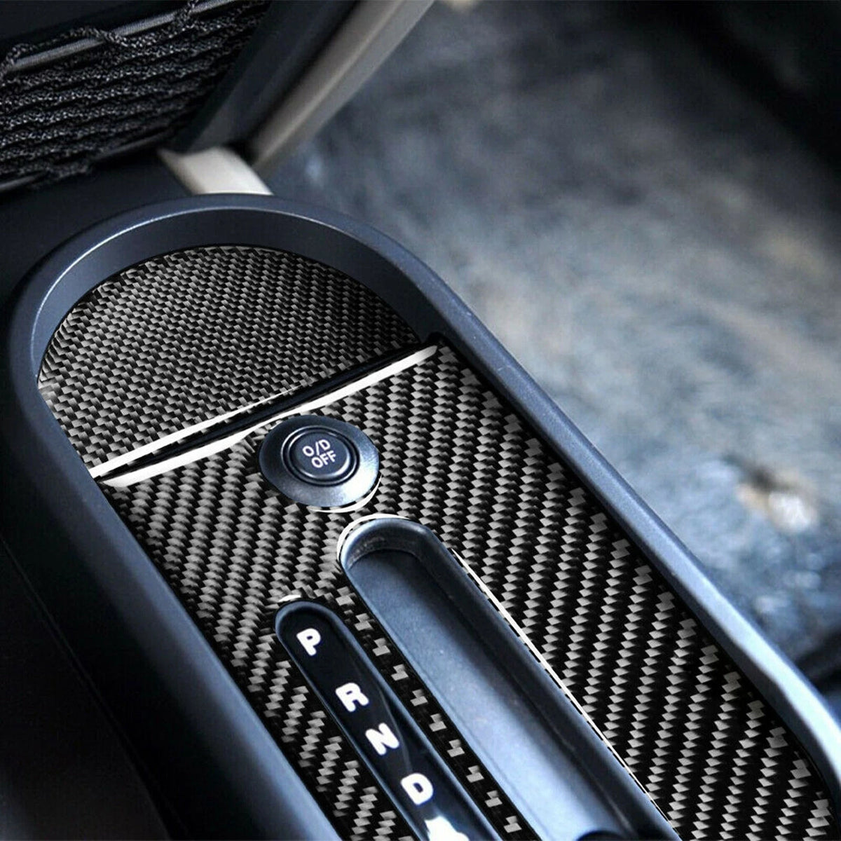 Carbon Fiber Gear Shift Panel Cover Trim for Jeep Wrangler JK (2007–2010)