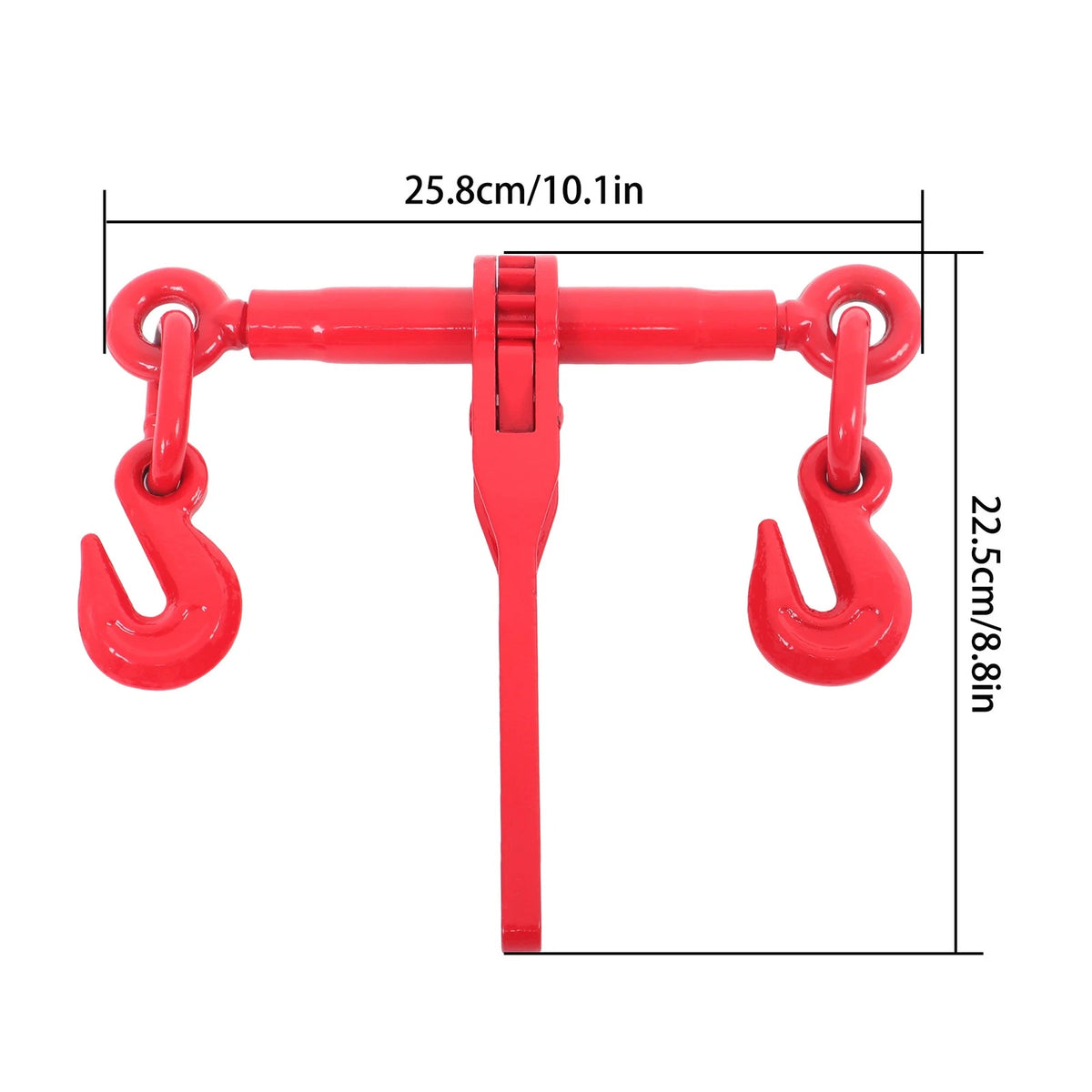 Set of 2 G70 Adjustable Chain Binders with Grab Hook 7800lbs 1/4in-5/16in Steel Red