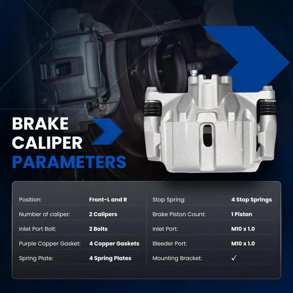 Front Brake Calipers Set of 2 with Brackets for Honda Civic (2012–2015)