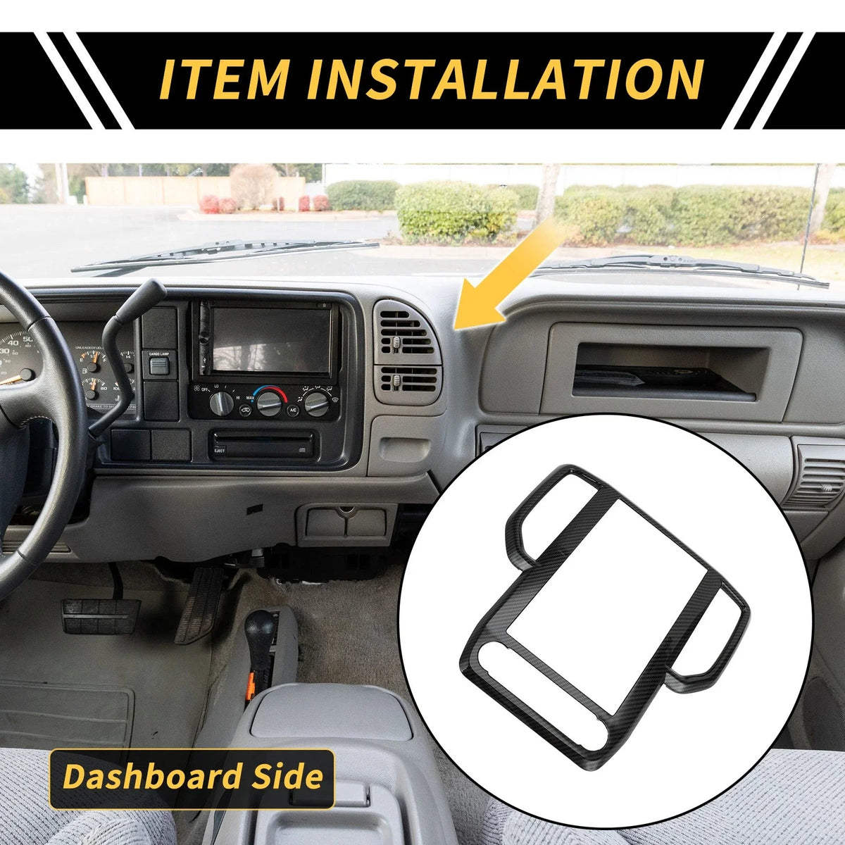 Carbon Fiber Pattern Dashboard Air Vent Trim for Ford Ranger (2023–2024)