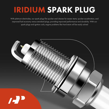 1x Ignition Coil & 4x Iridium Spark Plugs for Chevy Aveo (2009–2011) 25186687, 55561655, 96476983, UF-620, 7100