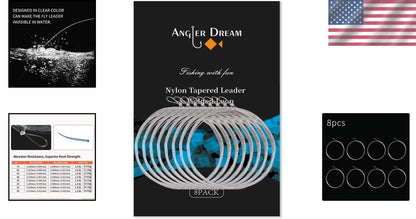 8 Pack 9ft High Strength Nylon Fly Fishing Leader for Easy Rigging