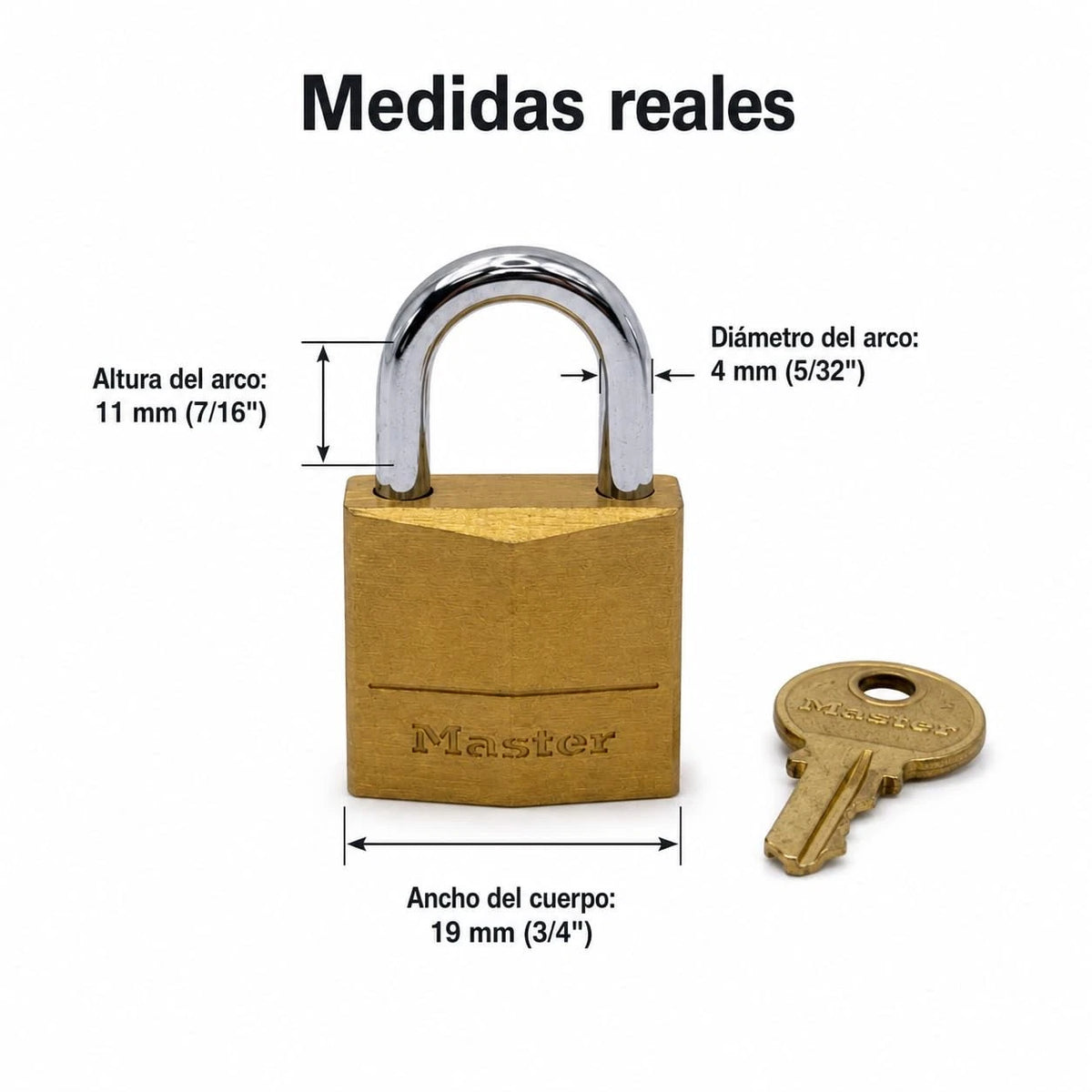 Set of 4 Master Lock 3/4" Solid Brass Padlocks 120Q