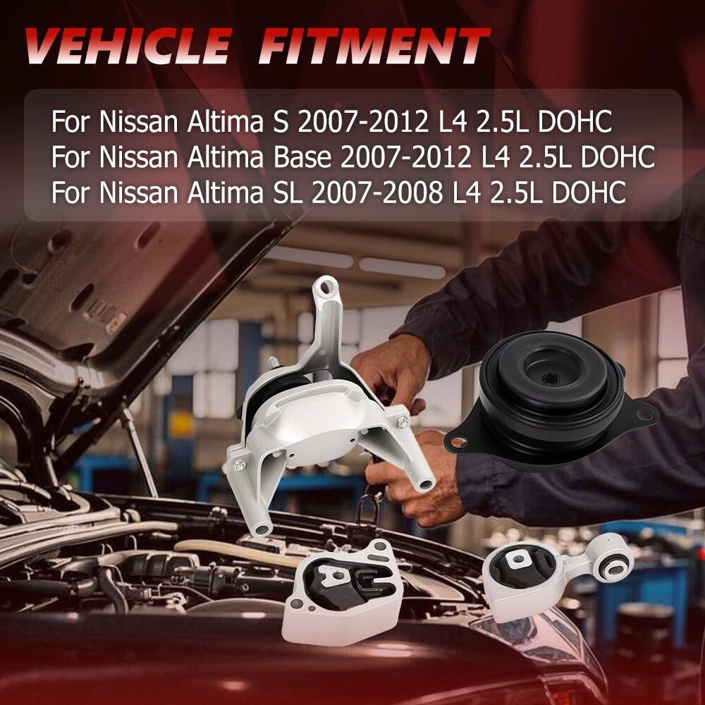 Set of 4 Engine Motor & Trans Mounts for Nissan Altima (2007–2016) QMP-I08J0100