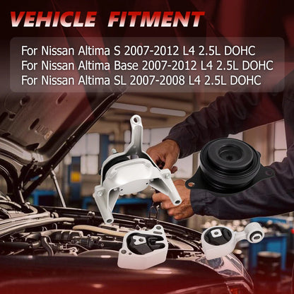 Set of 4 Engine Motor & Trans Mounts for Nissan Altima (2007–2016) QMP-I08J0100