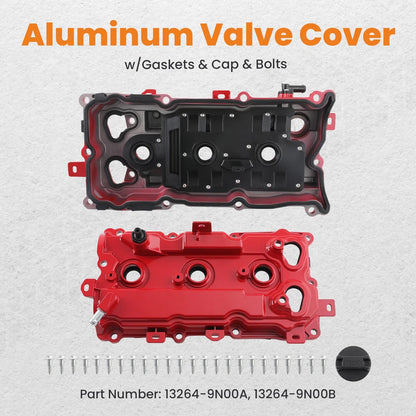 2X Aluminum Valve Cover Kit with Gaskets & Oil Cap for Infiniti QX60 (2015–2018)