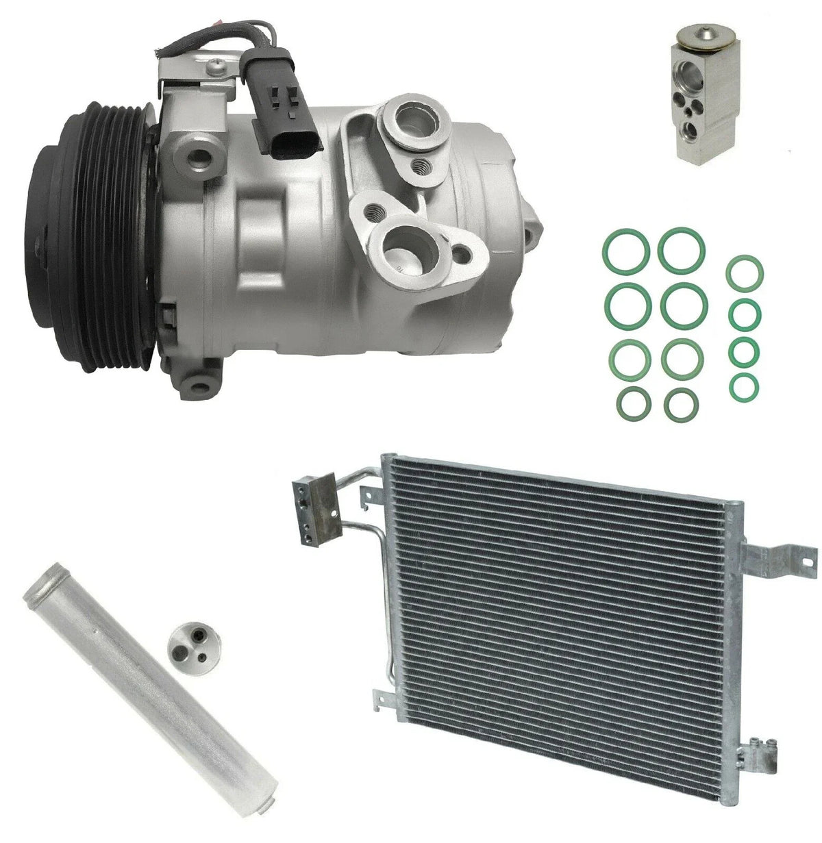 AC Compressor Kit with Condenser for Jeep Wrangler 3.8L (2010–2018)