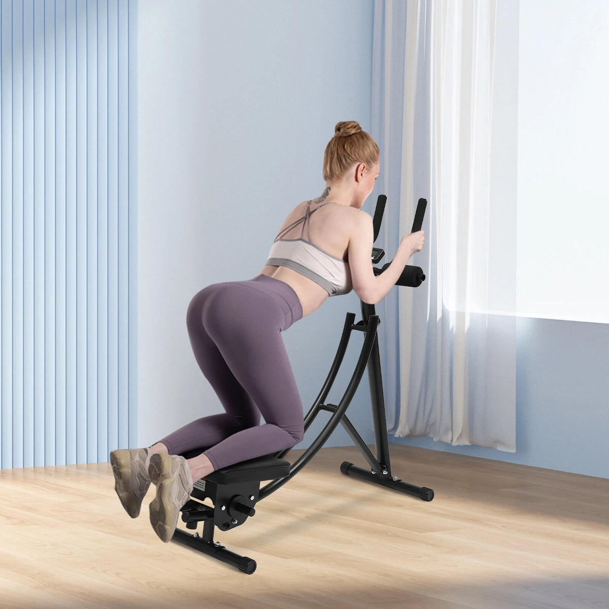 Ab Exercise Bench for Abdominal Workout Machine (Foldable, LED Monitor)