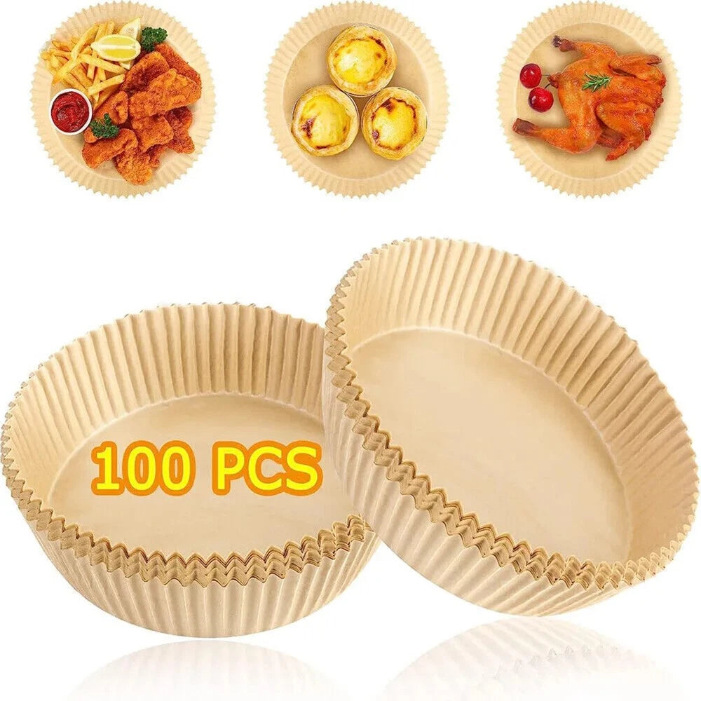 6.3" Air Fryer Disposable Paper Liners Mat - Set of 100