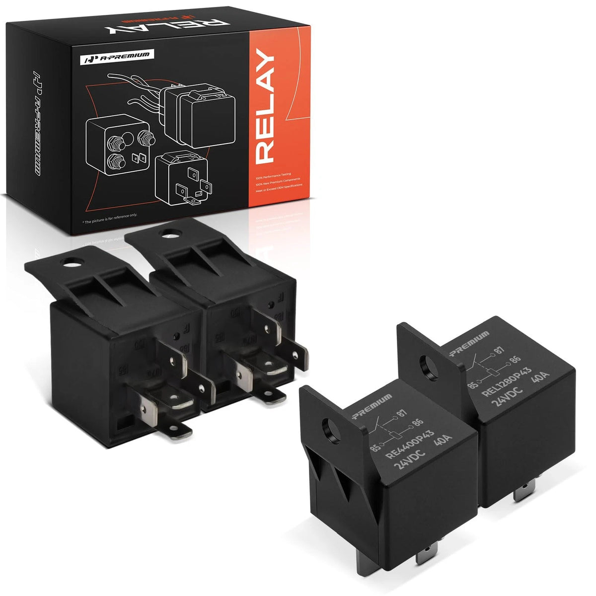 24V 40A 5-Pin SPDT Relay with Plastic Bracket for Automotive Applications