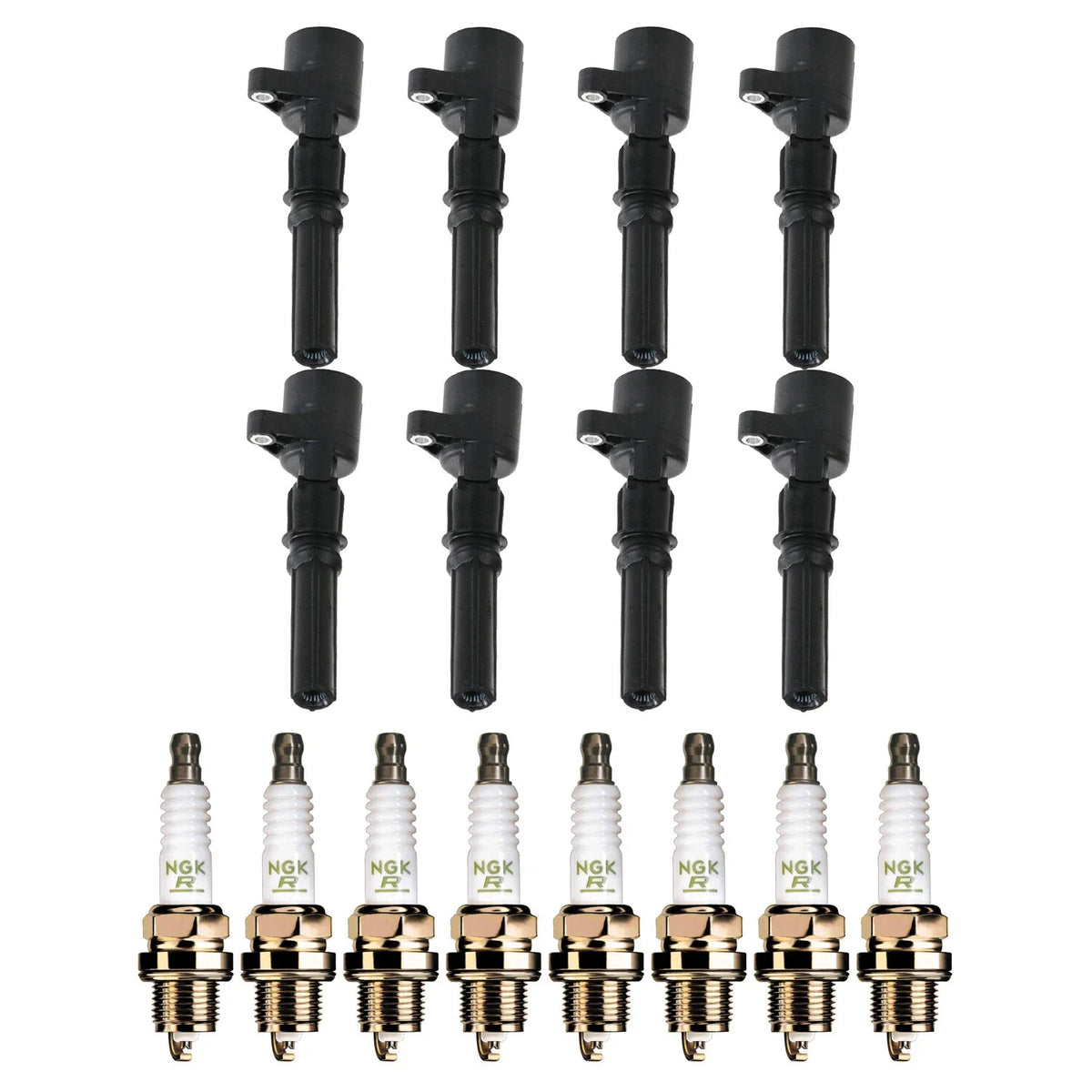 Set of 8 Ignition Coils & NGK V-Power Spark Plugs for Corvette Yukon F-150