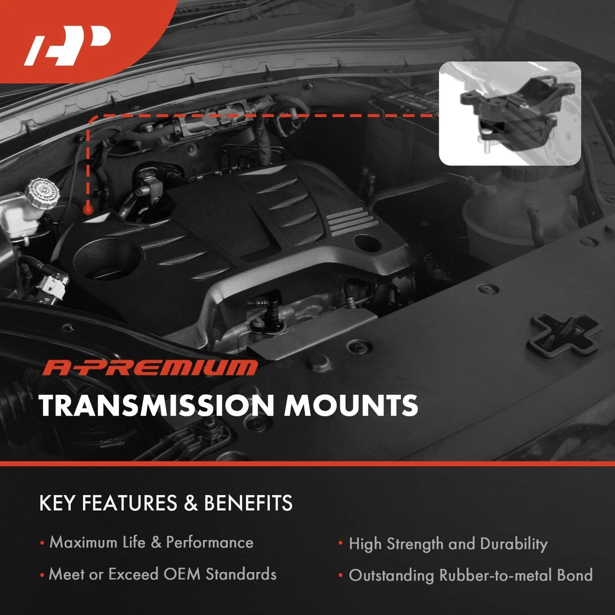 Rear Transmission Mount for Chevy Silverado 2500 HD GMC Sierra 2500 HD (2001–2019)