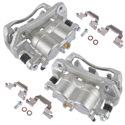 Set of 2 Front Disc Brake Calipers with Brackets for Honda