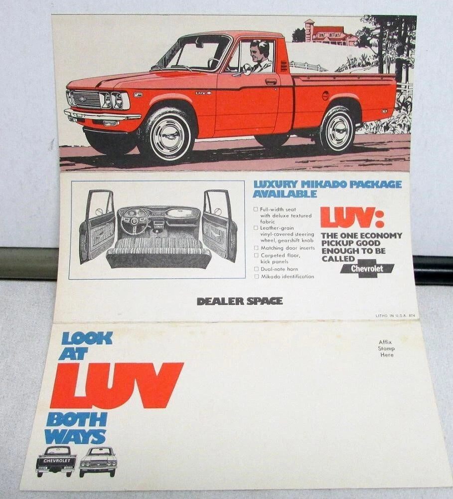1975 Chevrolet Luv Pickup Truck Sales Folder Mailer