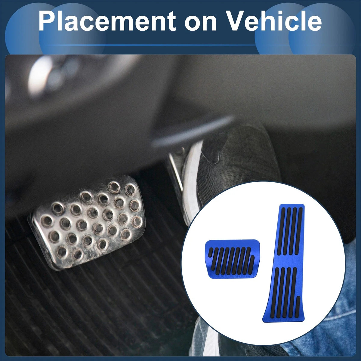 2 Pcs Automatic Foot Accelerator Pedal Covers for Ford Explorer (2020–2023) Blue