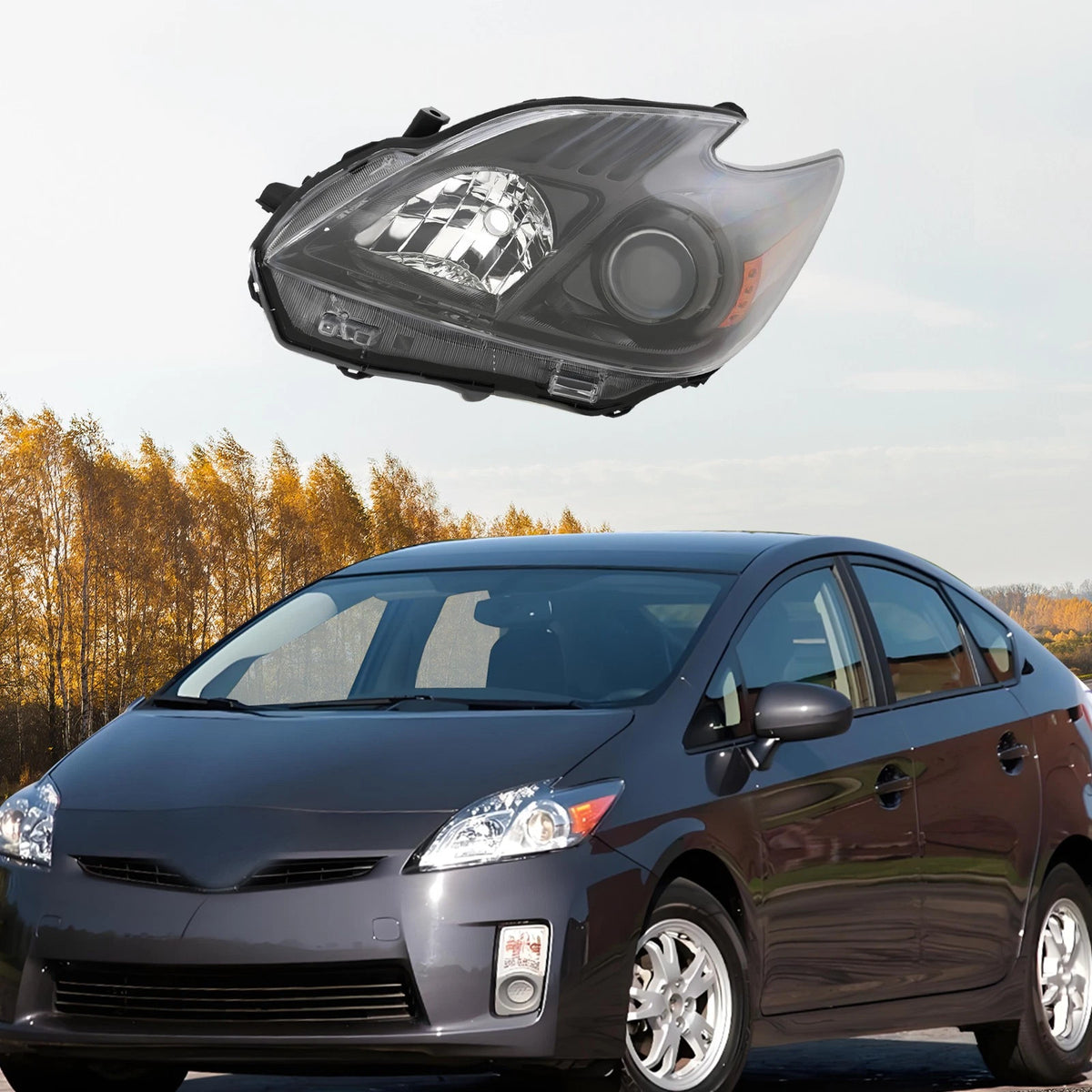 Left Driver Side Headlight for Toyota Prius (2010–2011) 8117047212, TO2518122