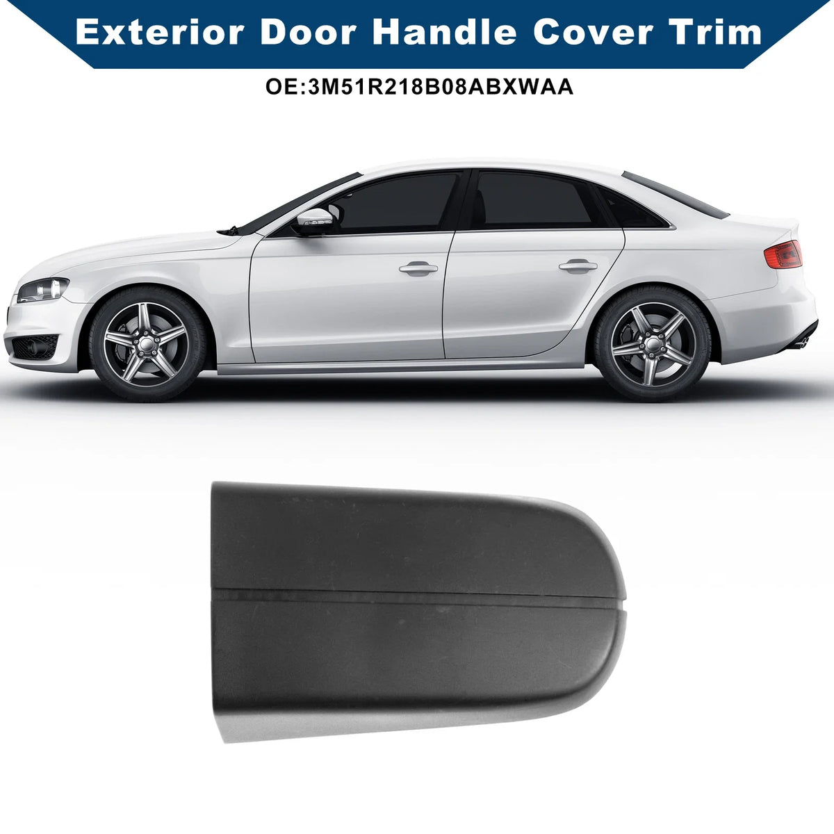 Exterior Door Handle Cover Trim for Ford Kuga MK1 (2008–2012) Black ABS