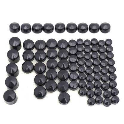 Set of 4 Black Bolt Toppers for Harley Road King Twin Cam FLH (1996–2006)