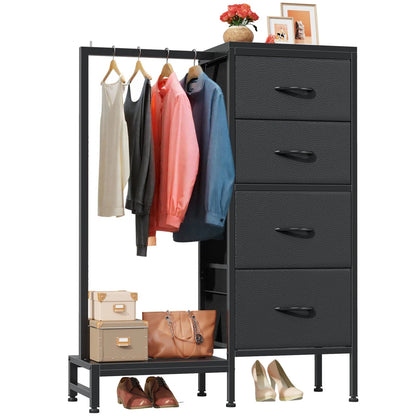 Dresser with Hanging Rack for HIGDBFE (4 Drawers, 12"D x 30"W x 44"H)
