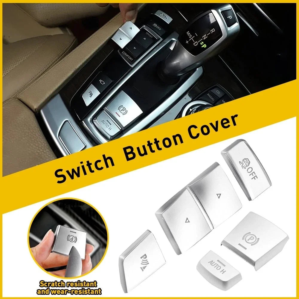 5pcs Handbrake Gear Shift Panel Switch Cover for BMW 5 6 Series X3 (2010–2020)
