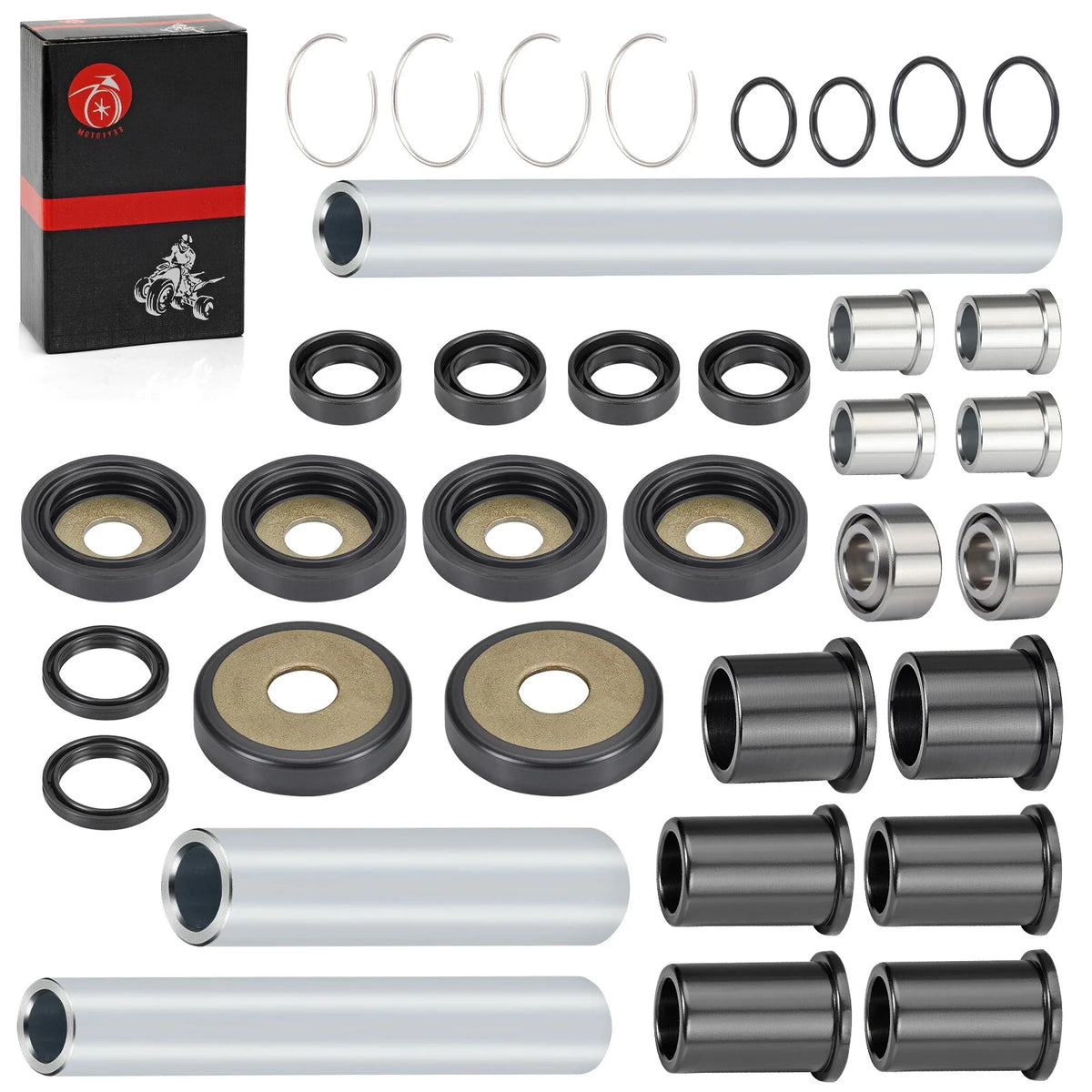 Rear Upper Lower A-arm Bushing Shaft Kit for Honda Rincon 650 680 (2003–2014)