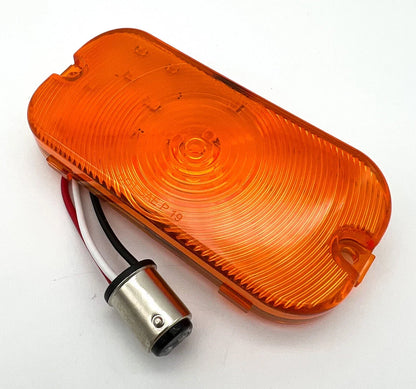 Amber LED Front Parking Turn Signal Light Lenses Pair for Ford Bronco (1966–1968)