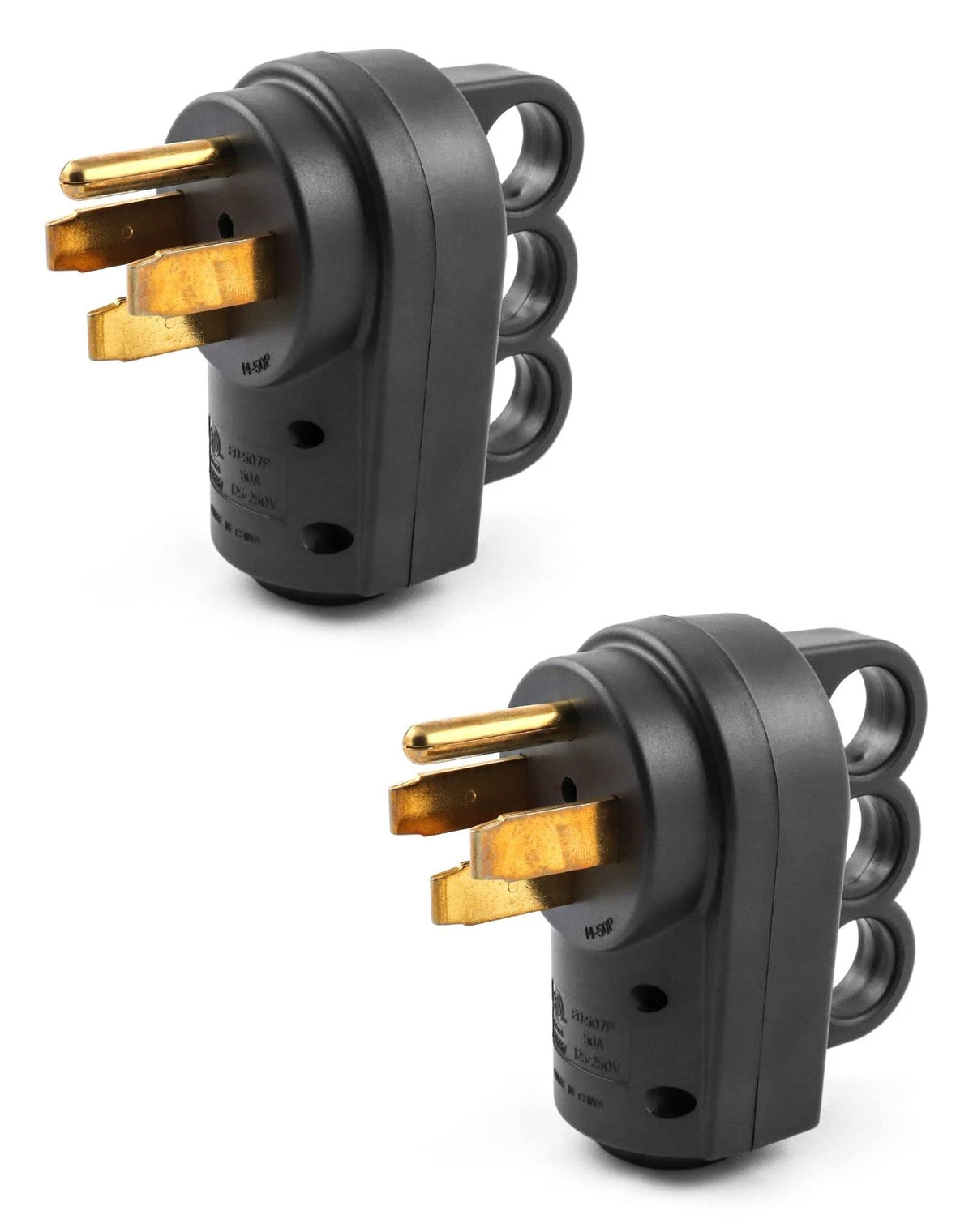 2X NEMA 14-50P 50 Amp 4-Prong RV Replacement Plug - Male