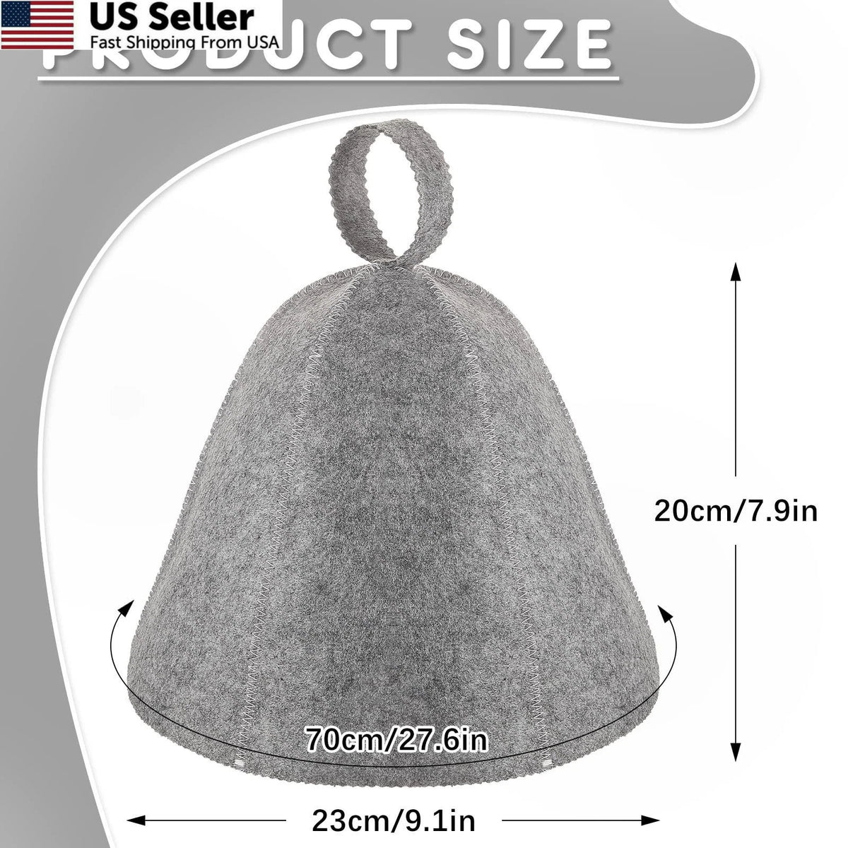 Sauna Hat for Men Women Vaporarium Cap (Gray, White)