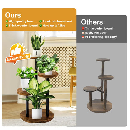 3 Tier Metal Wood Plant Stand for Indoor Plants