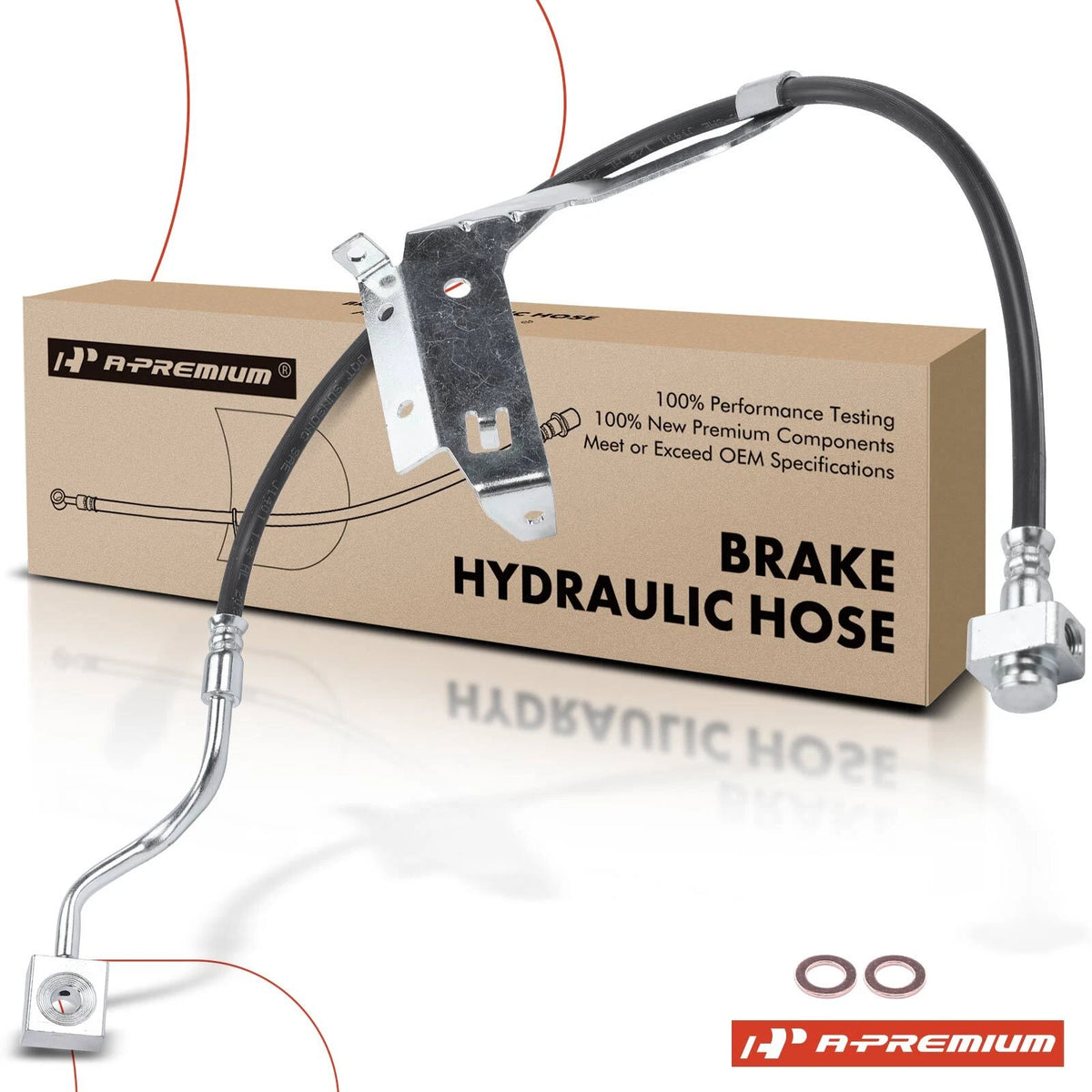 Front Right Brake Hydraulic Hose for Ford F-450 Super Duty (2010–2016) H621608, GC3Z2078F, 2205864