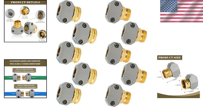 Set of 5 Garden Hose Mender Kit with Zinc Clamps for Easy Repairs