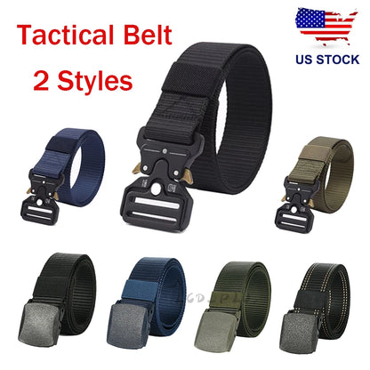 Adjustable Tactical Army Belt for Men - Quick Release Pants Waistband