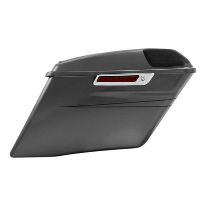 4" Stretched Hard Saddlebags for Harley Touring (2014–2023) Charcoal Pearl