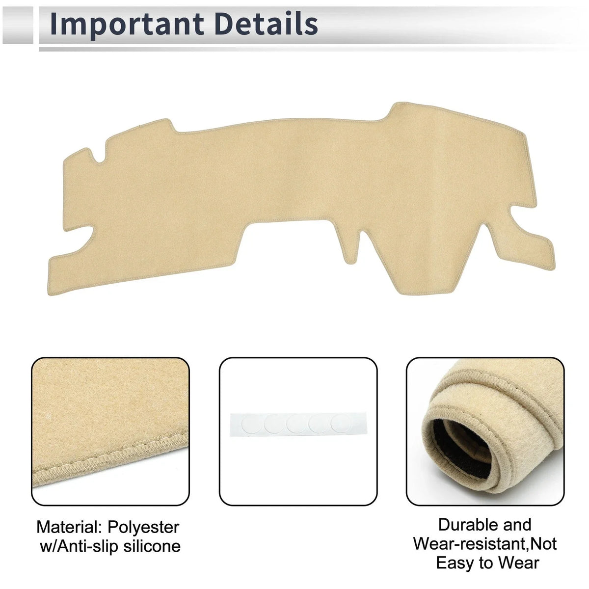 Dashboard Cover Mat for Toyota Yaris Cross (2021–2023) Sun Protector Beige