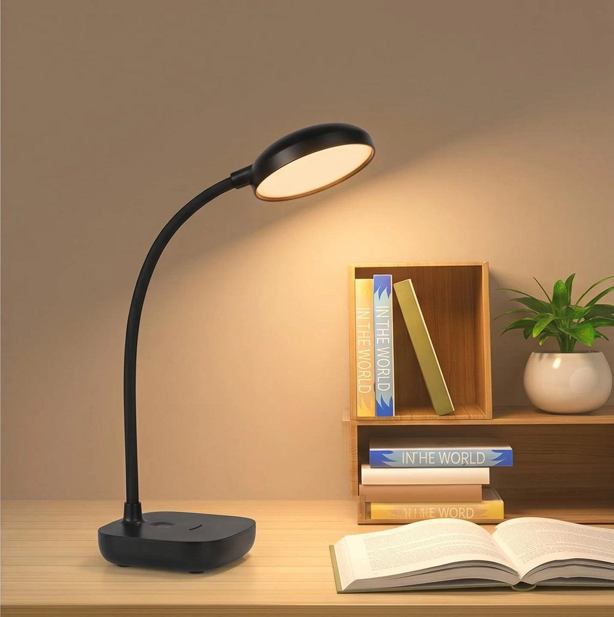 1 Pack Black Battery Desk Lamp 5W for Home Office