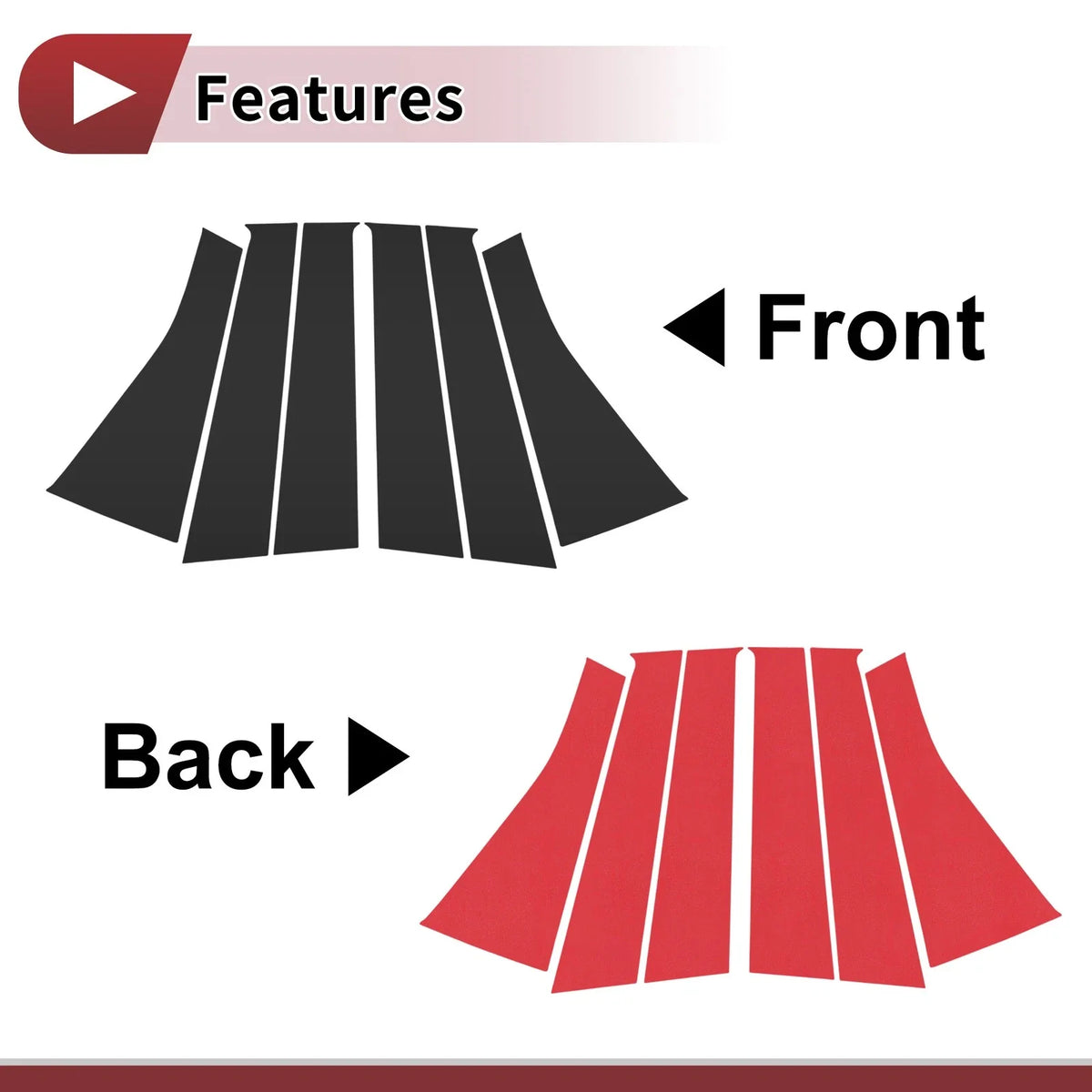 Door Pillar Window Trim for Nissan Versa Note (2014–2019) Black Left Right