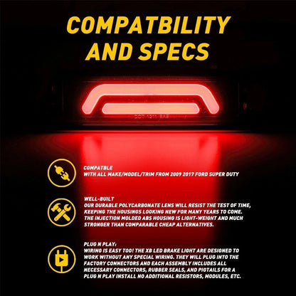LED 3rd Brake Light for Ford F250/F350 SD (1999–2016) - Smoke Lens