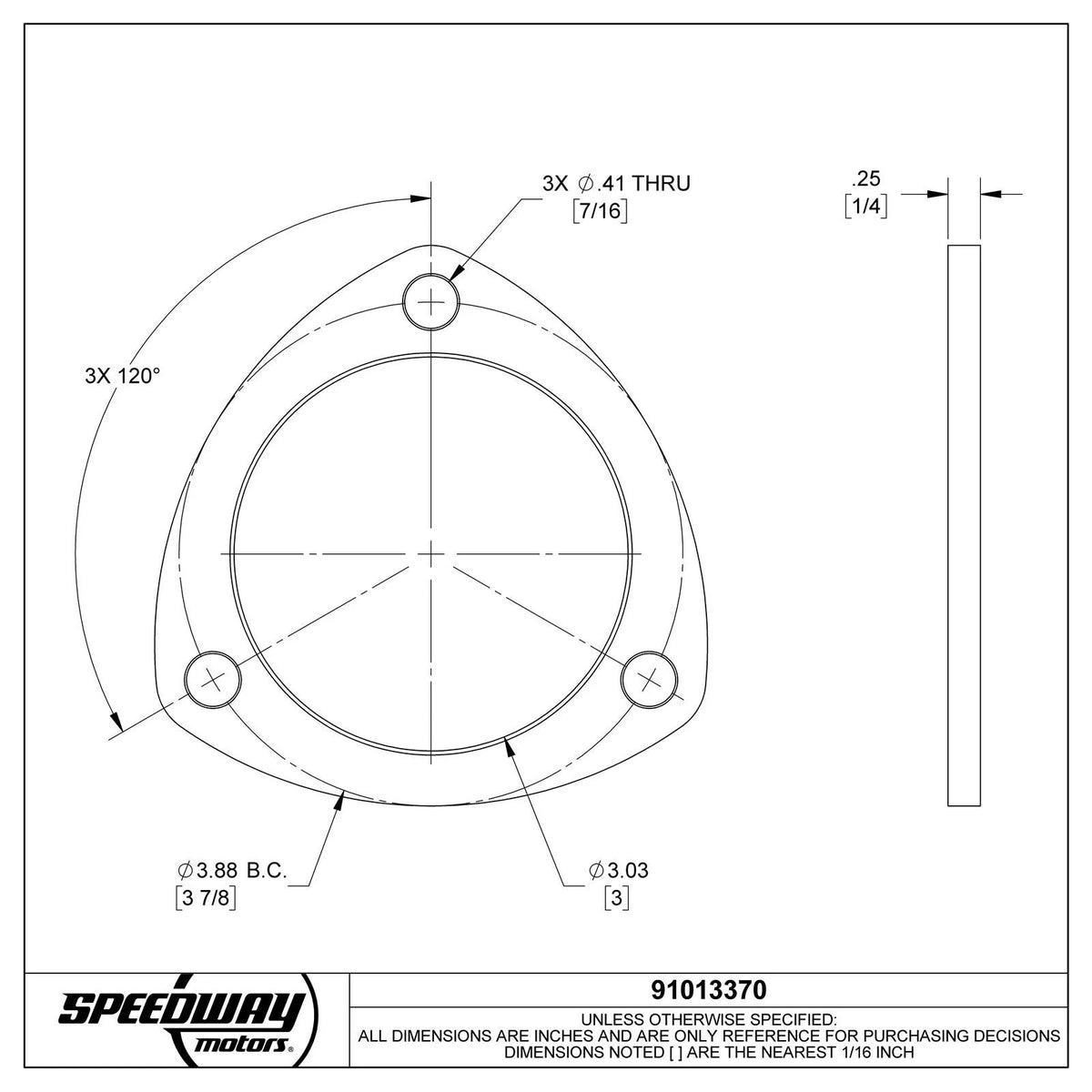 3 Inch Steel Exhaust Collector Ring for Speedway (91013370)