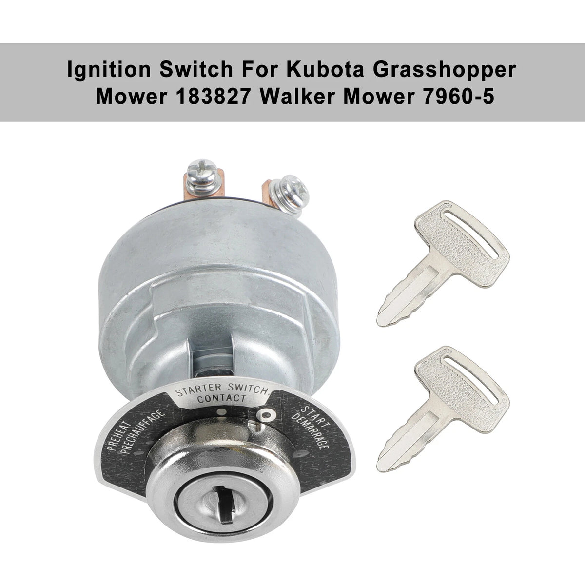 Ignition Switch for Kubota Mower Walker Mower (183827, 7960-5, I050-A031)