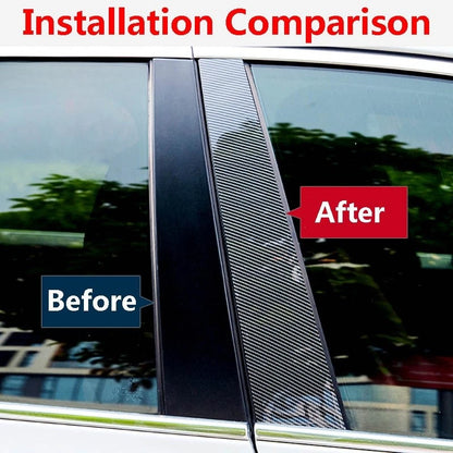 6X Carbon Fiber Exterior Pillar Post Stickers for Volvo S60 (2019–2023)